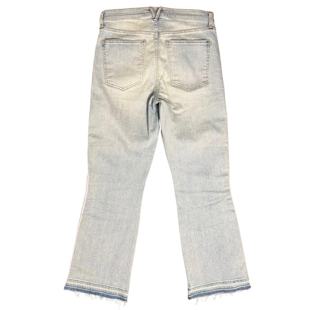 Veronica Beard Carolyn Baby Boot Kick Flare High Rise Jeans Pink Stripe Size 29 - Picture 3 of 10